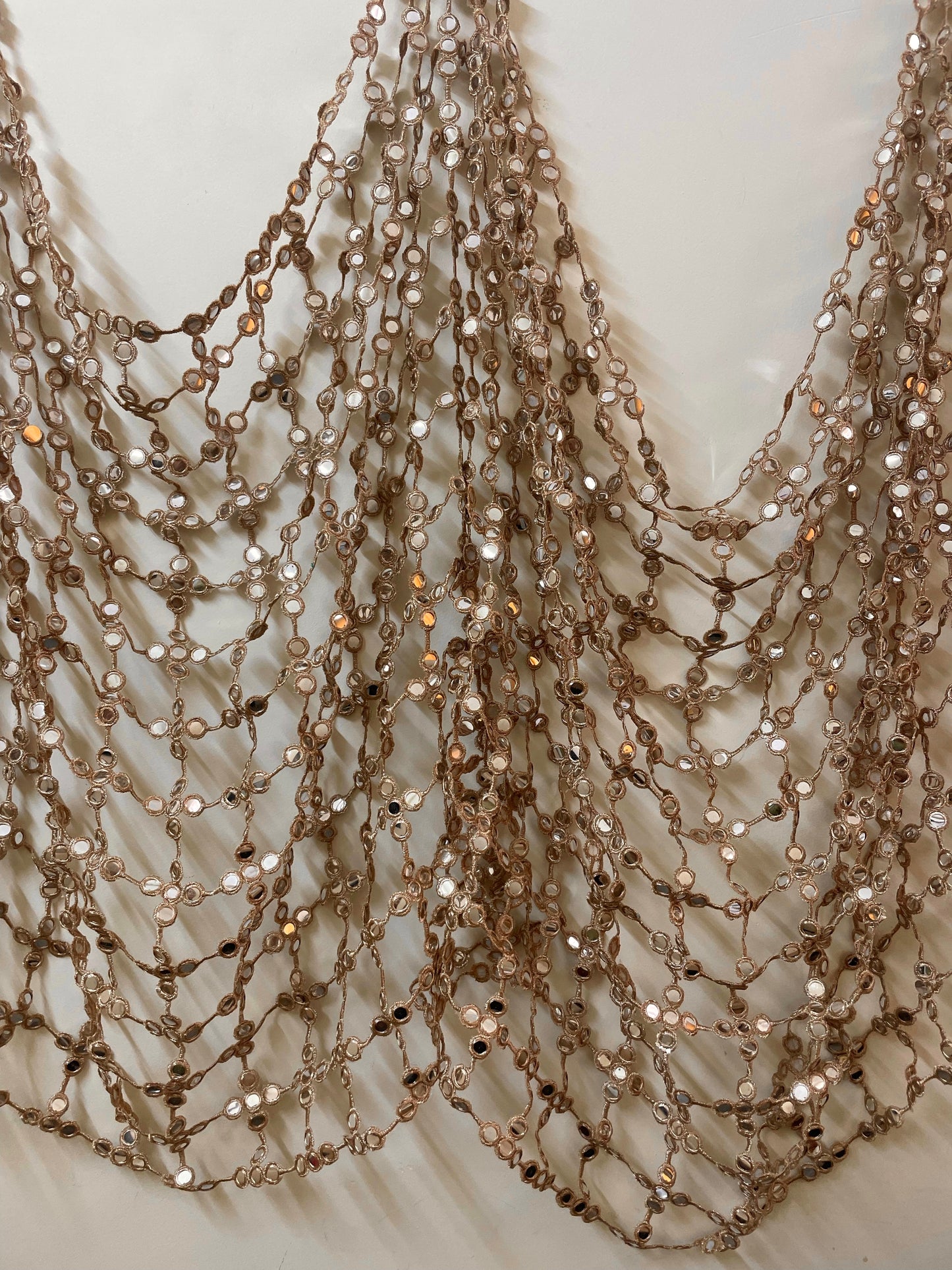 Posheeda Sheesh Dupatta Wedding Odhni Golden Mirror Work