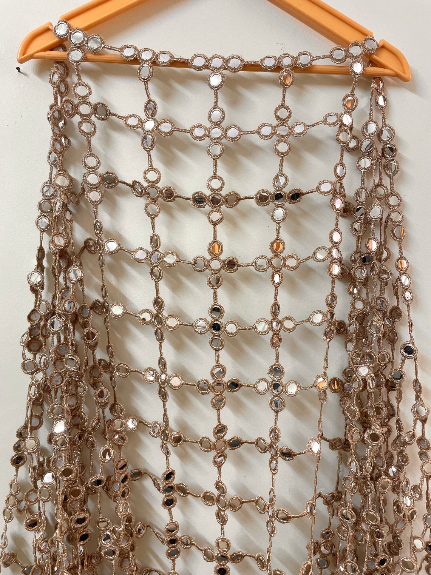 Posheeda Sheesh Dupatta Wedding Odhni Golden Mirror Work