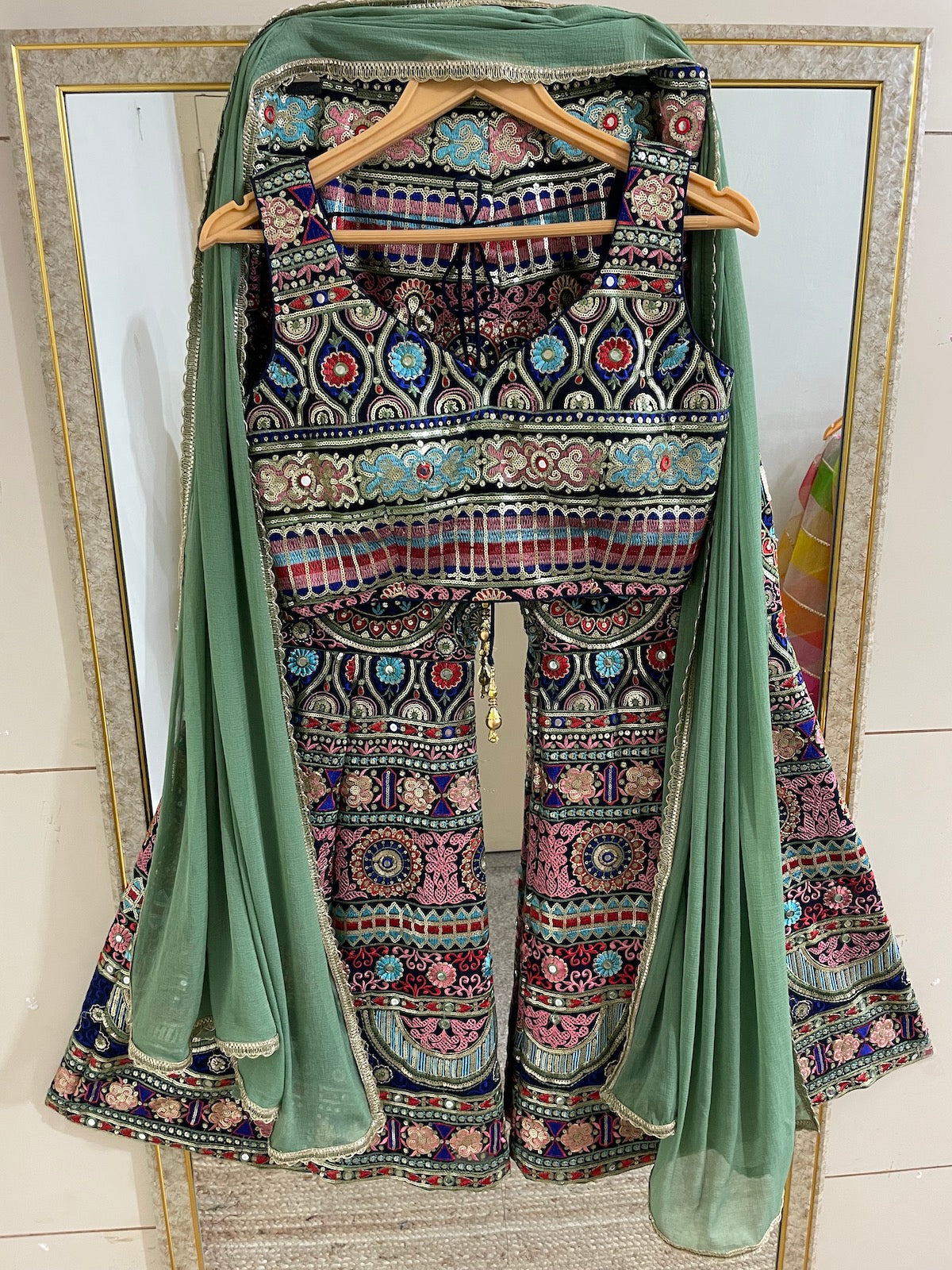 Women's crop top with sharara for wedding