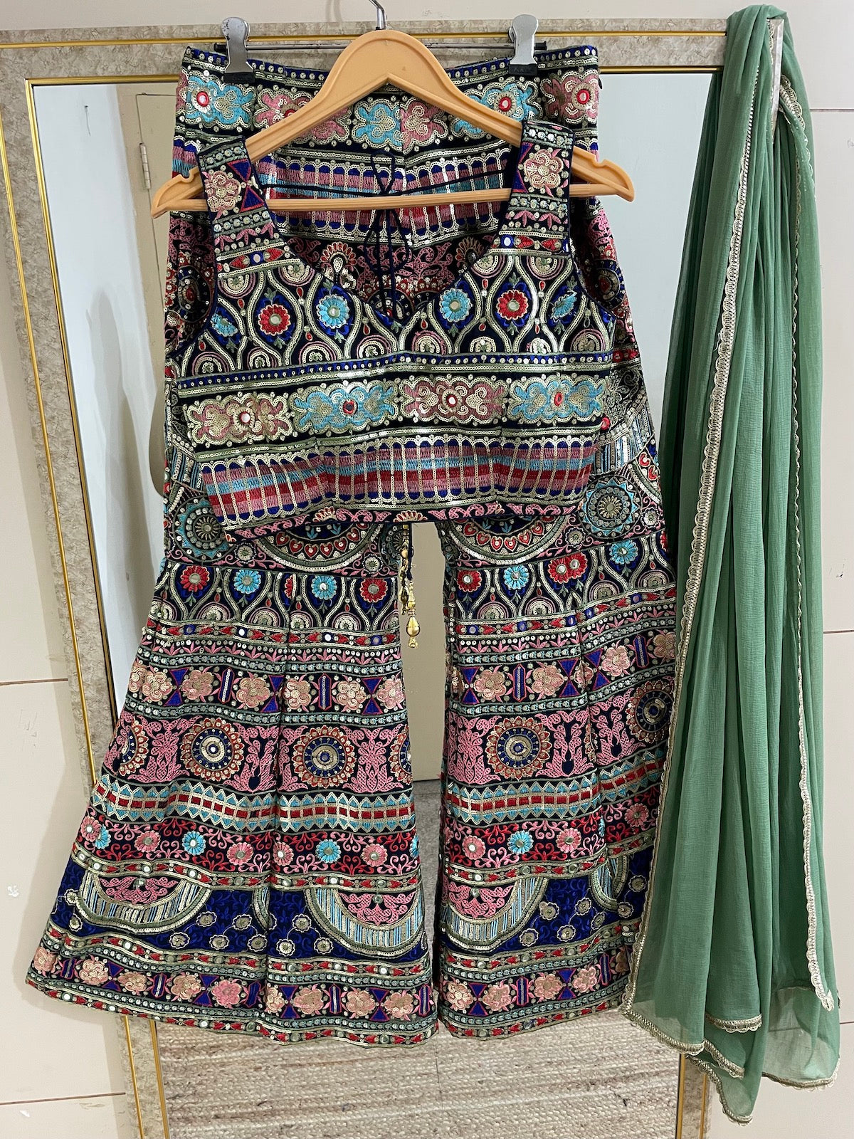 Women's crop top with sharara for wedding