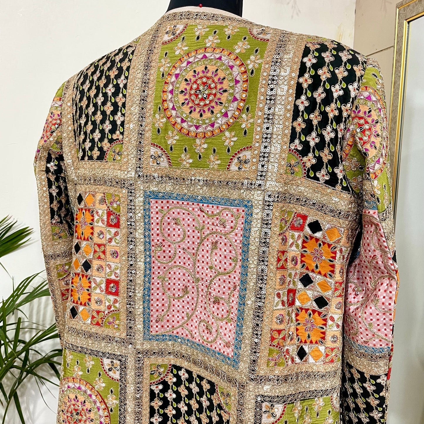 Embroidered Long Cape Jacket For Women