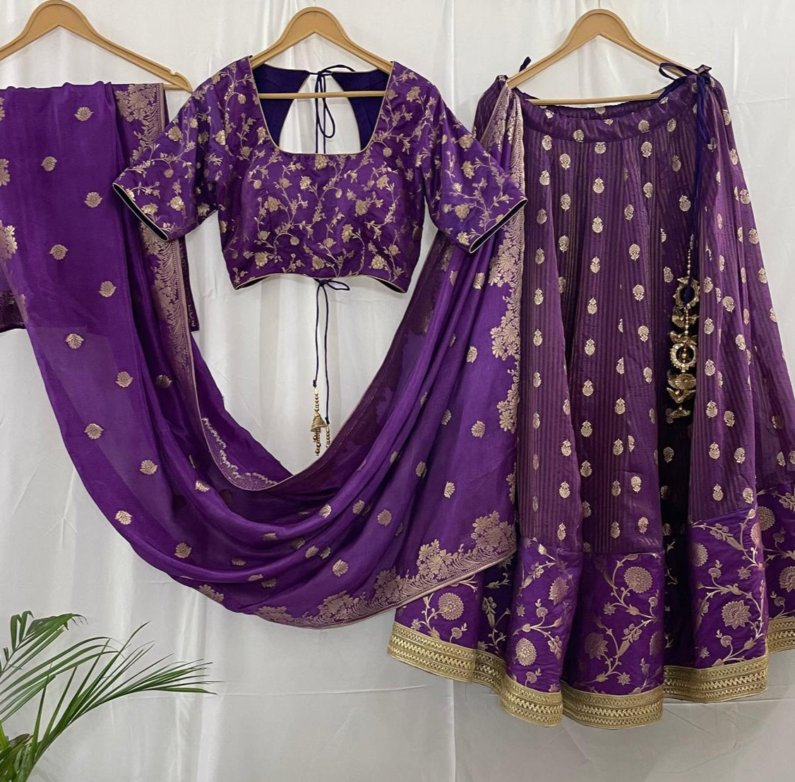 Ready to Wear Banarasi-Style Purple Lehenga for Festivals