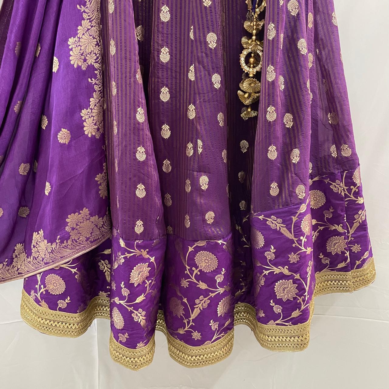 Ready to Wear Banarasi-Style Purple Lehenga for Festivals