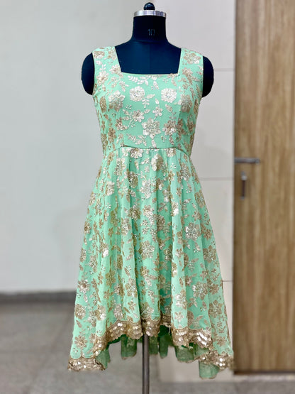 Green Embroidered Designer Anarkali Suit for Women