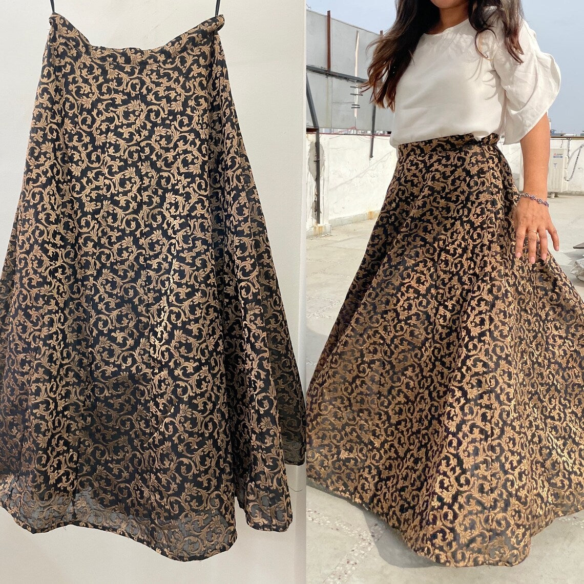 Made to measure High Waist Silk Skirt for women