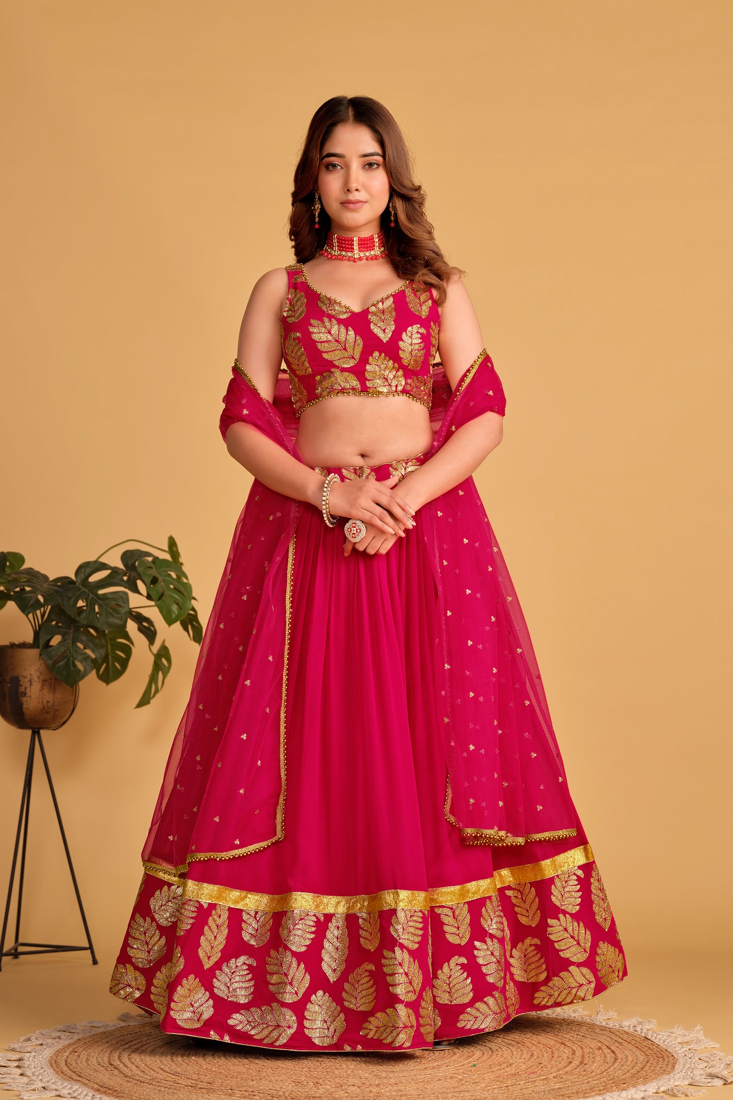 Designer Fuchsia Lehenga Choli for Festive Occasions