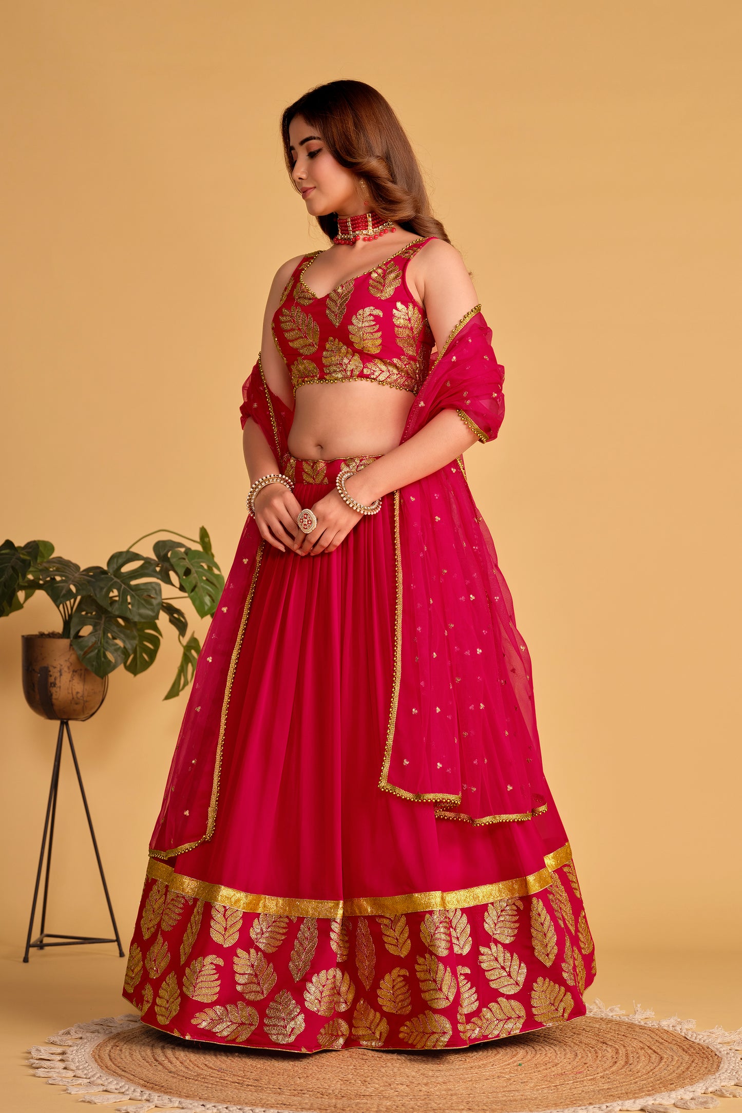 Designer Fuchsia Lehenga Choli for Festive Occasions