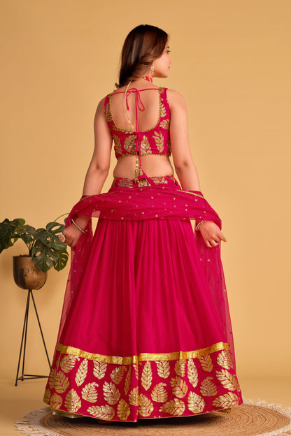 Designer Fuchsia Lehenga Choli for Festive Occasions