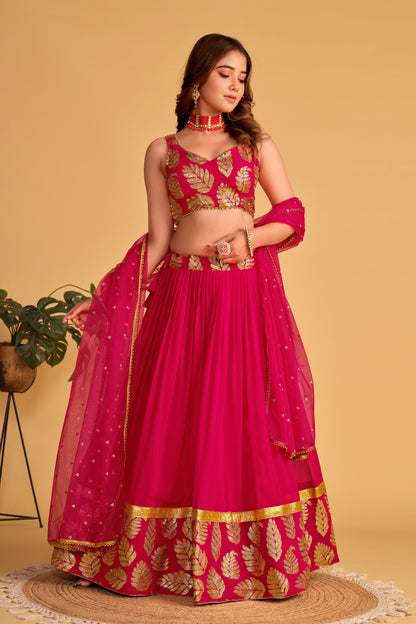 Designer Fuchsia Lehenga Choli for Festive Occasions