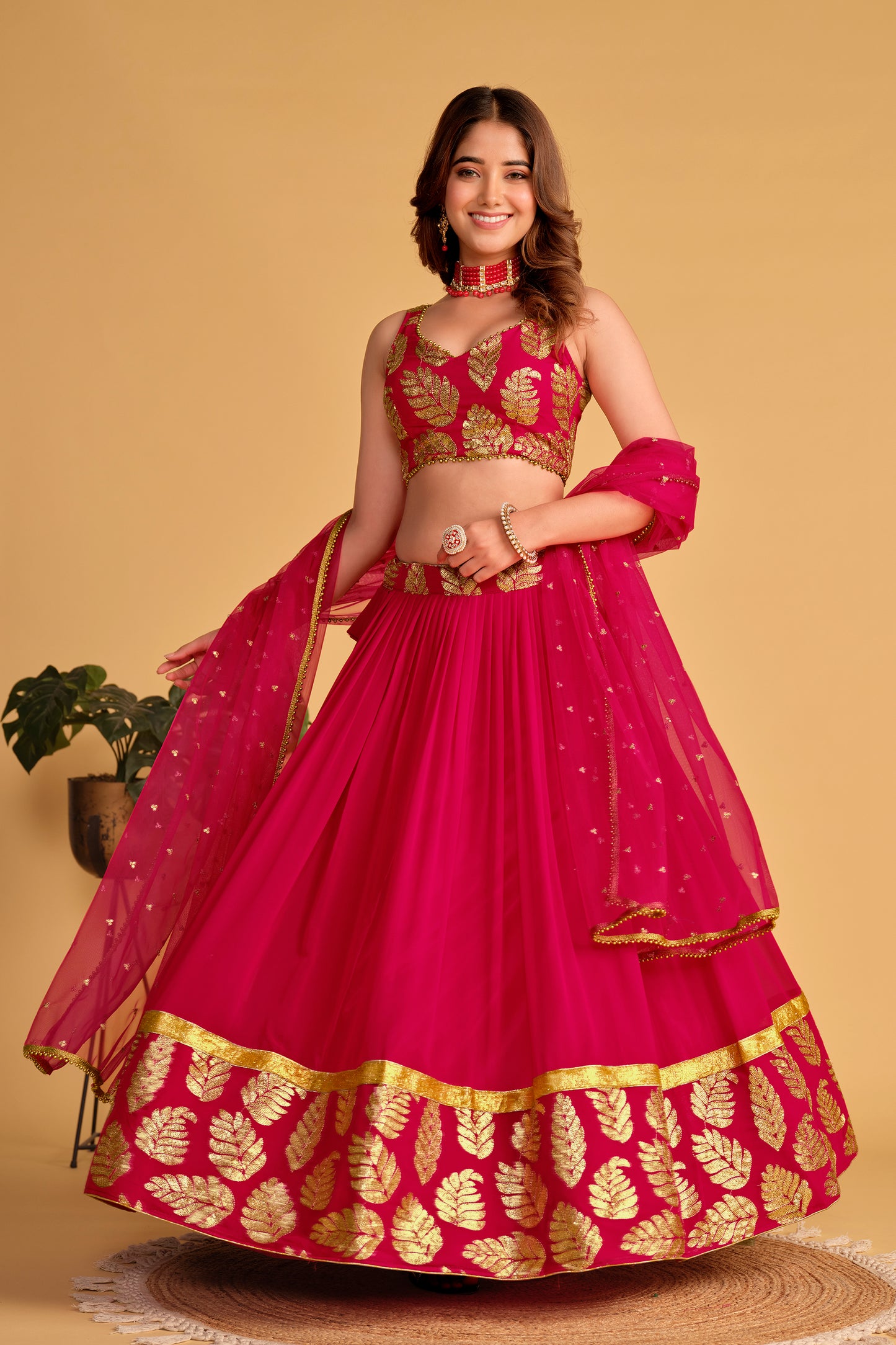 Designer Fuchsia Lehenga Choli for Festive Occasions