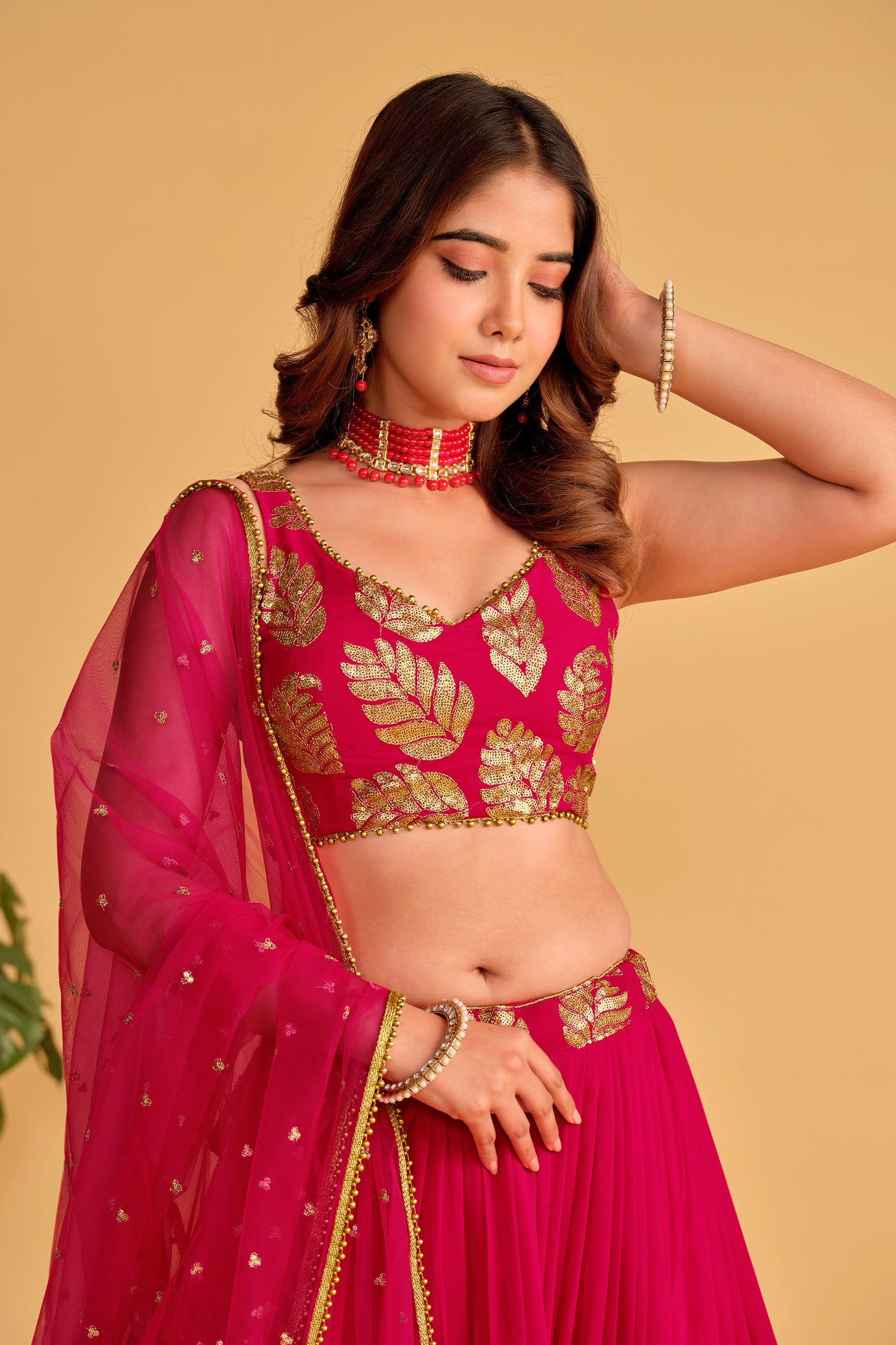 Designer Fuchsia Lehenga Choli for Festive Occasions