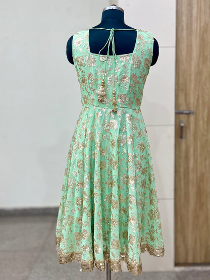 Green Embroidered Designer Anarkali Suit for Women