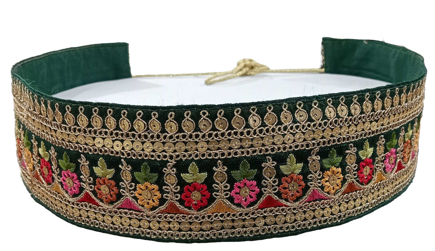 Embroidered Fabric Belt for women
