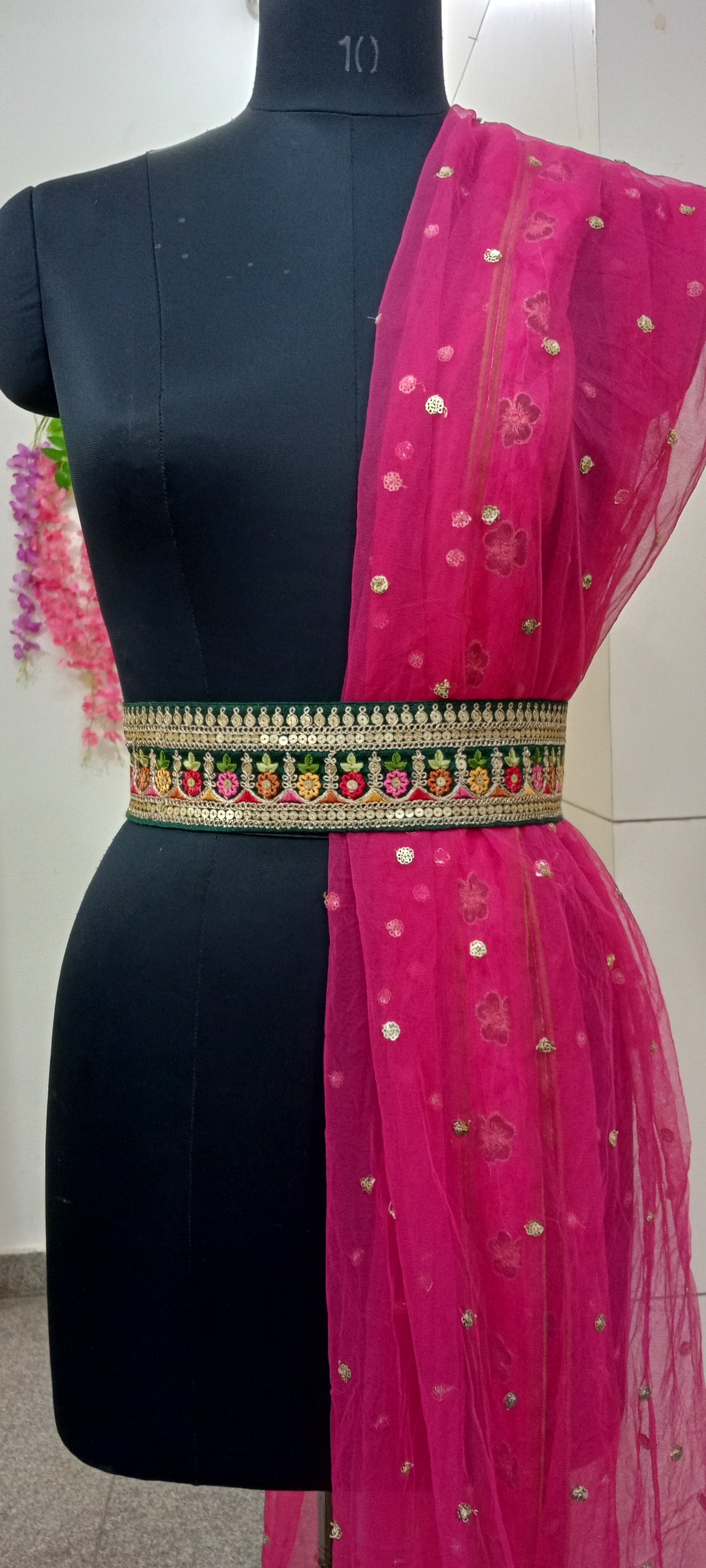 Embroidered Fabric Belt for women