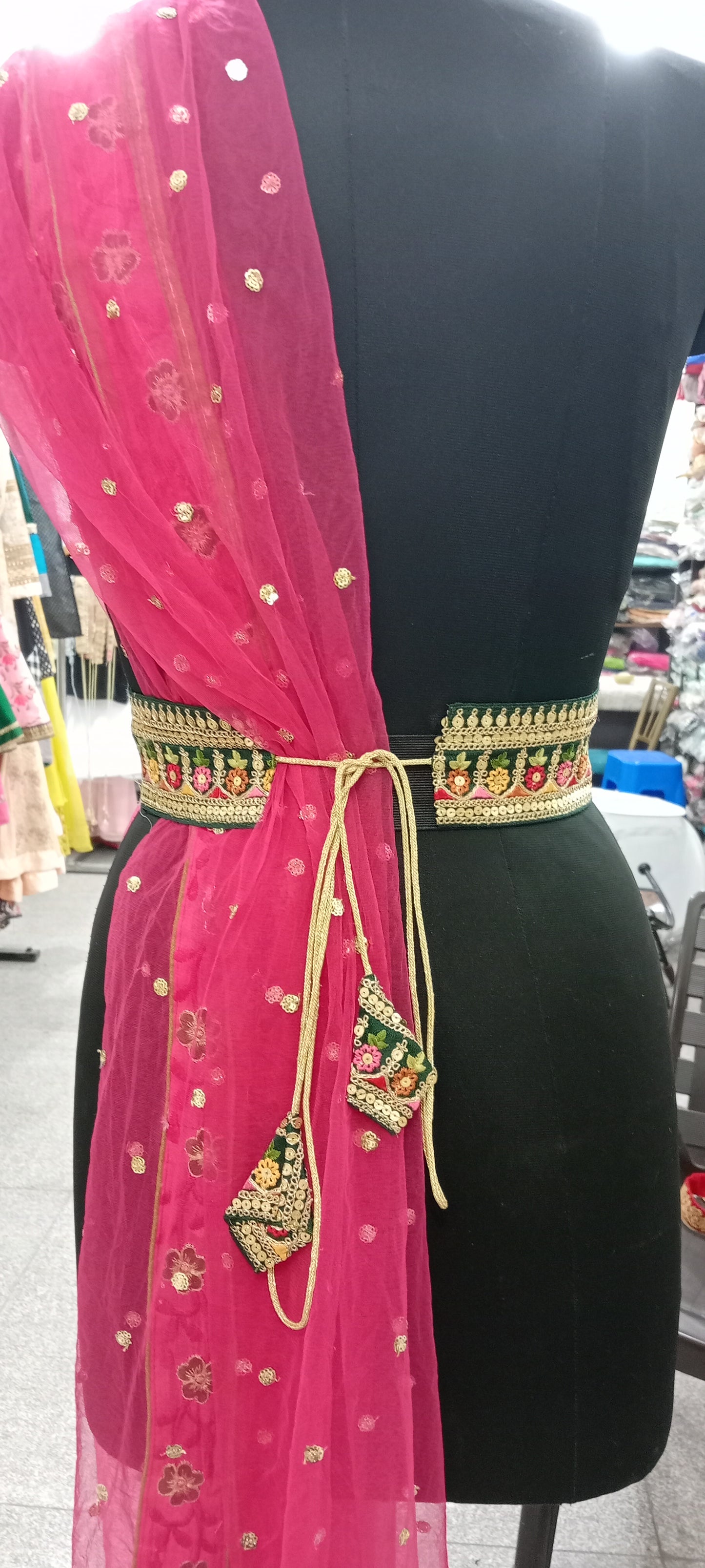 Embroidered Fabric Belt for women