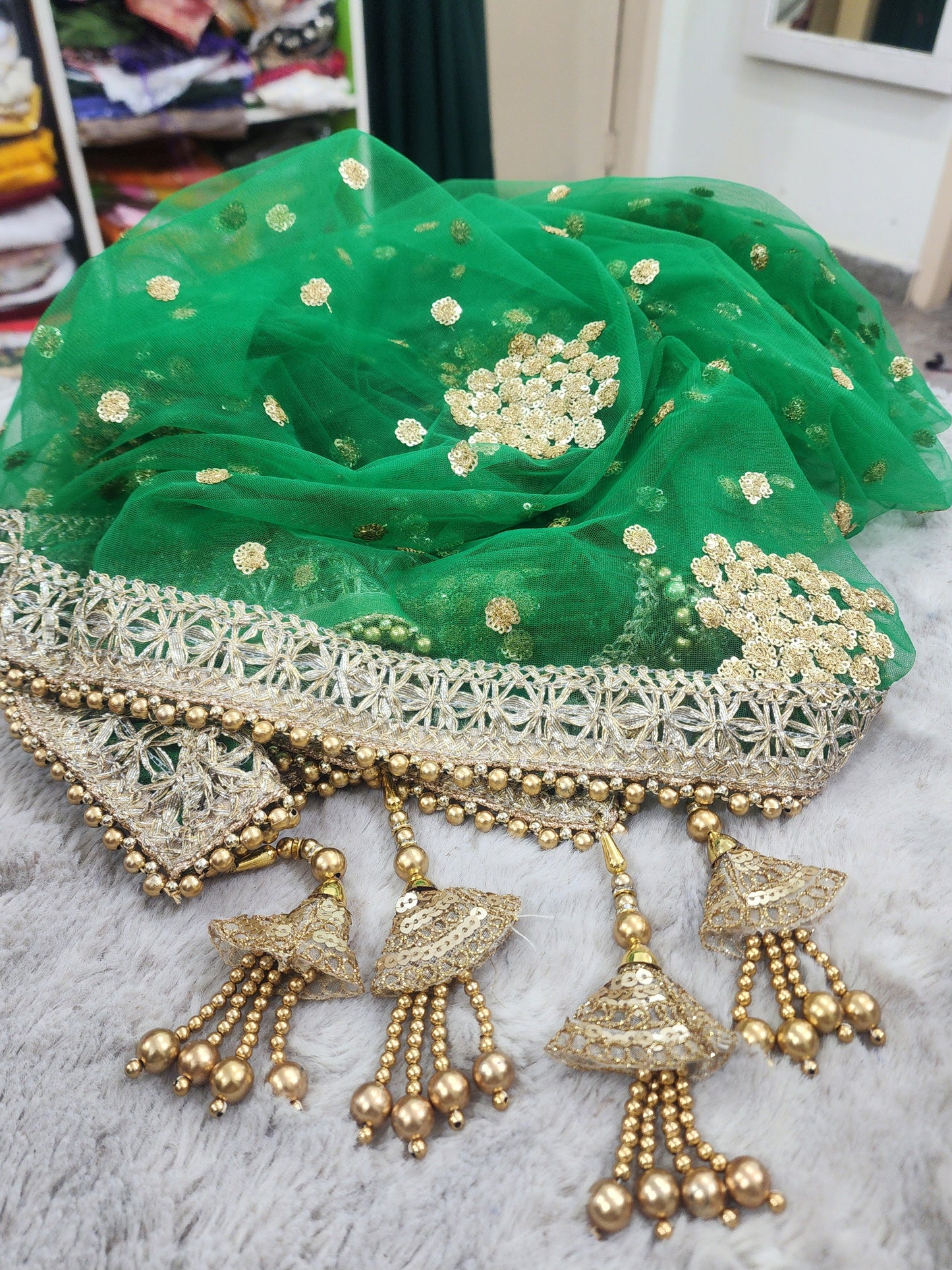 Green Wedding Bridal Dupatta for Women
