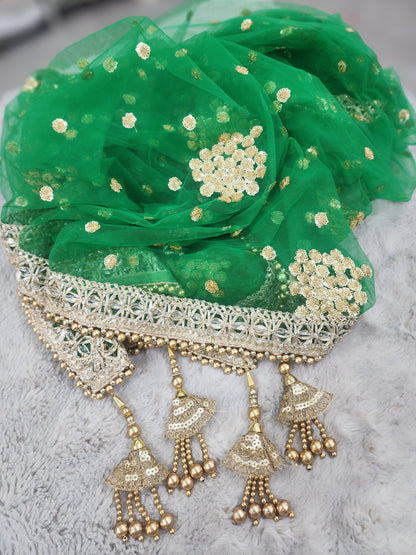 Green Wedding Bridal Dupatta for Women