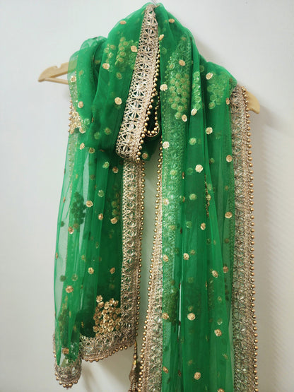 Green Wedding Bridal Dupatta for Women