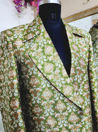 Brocade long coat for women
