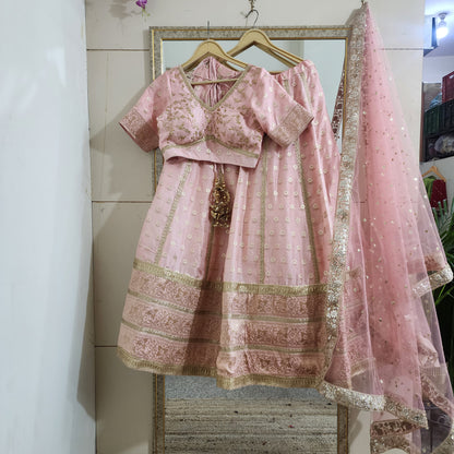 Blush Pink Designer Lehenga Blouse For Women