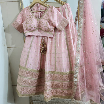 Blush Pink Designer Lehenga Blouse For Women