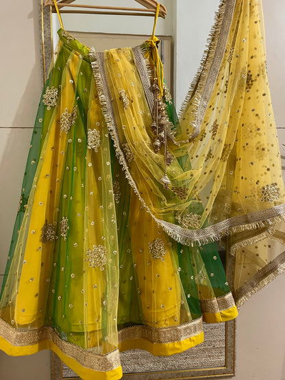 Haldi mehendi outfits for women designer lehenga choli