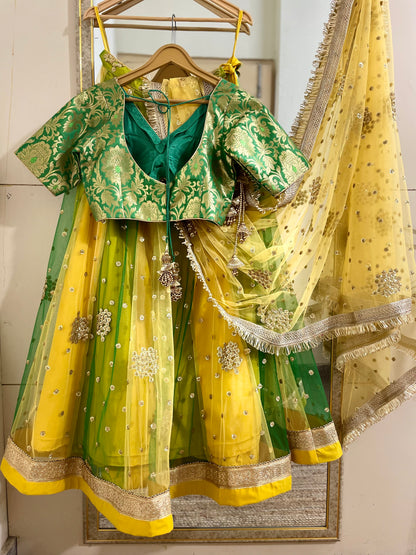Haldi mehendi outfits for women designer lehenga choli