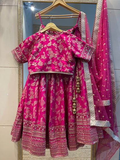 Pink dola silk lehenga choli with dupatta