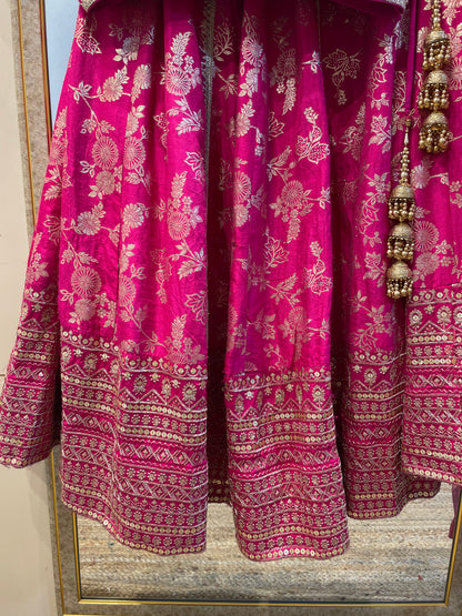 Pink dola silk lehenga choli with dupatta