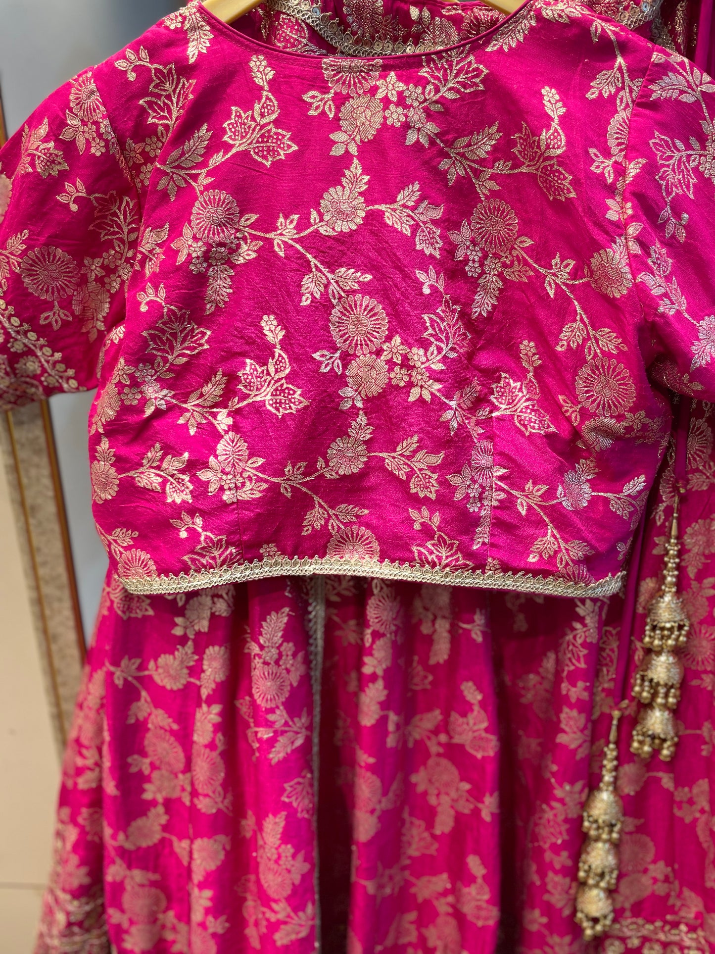 Pink dola silk lehenga choli with dupatta