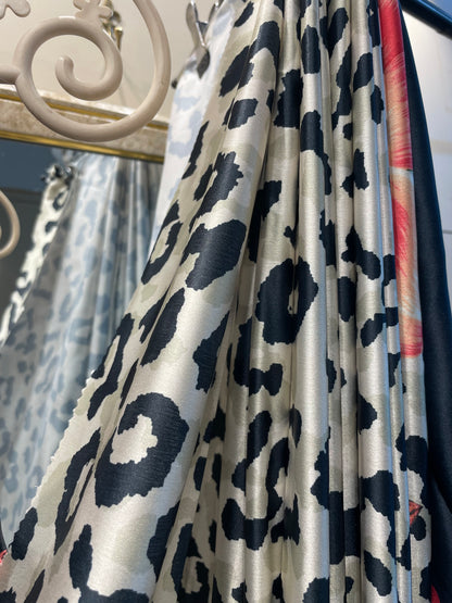 Digital printed satin silk saree