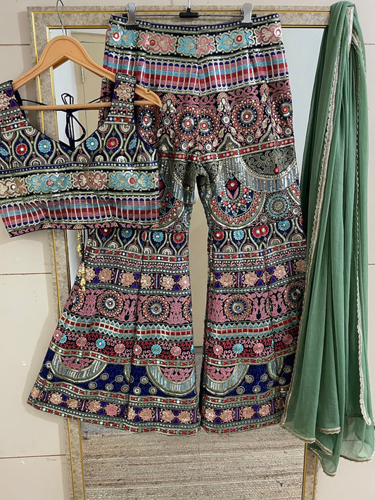Women's crop top with sharara for wedding