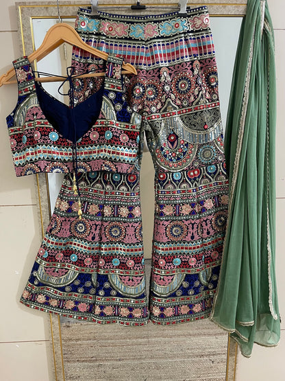 Women's crop top with sharara for wedding