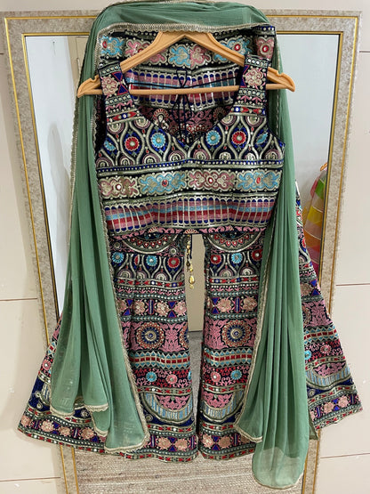 Women's crop top with sharara for wedding
