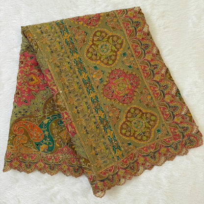 Multicolour Paisley Embroidered Dupatta