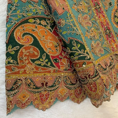 Multicolour Kairi Buta Embroidered Dupatta
