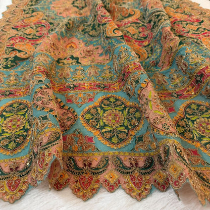 Multicolour Kairi Buta Embroidered Dupatta