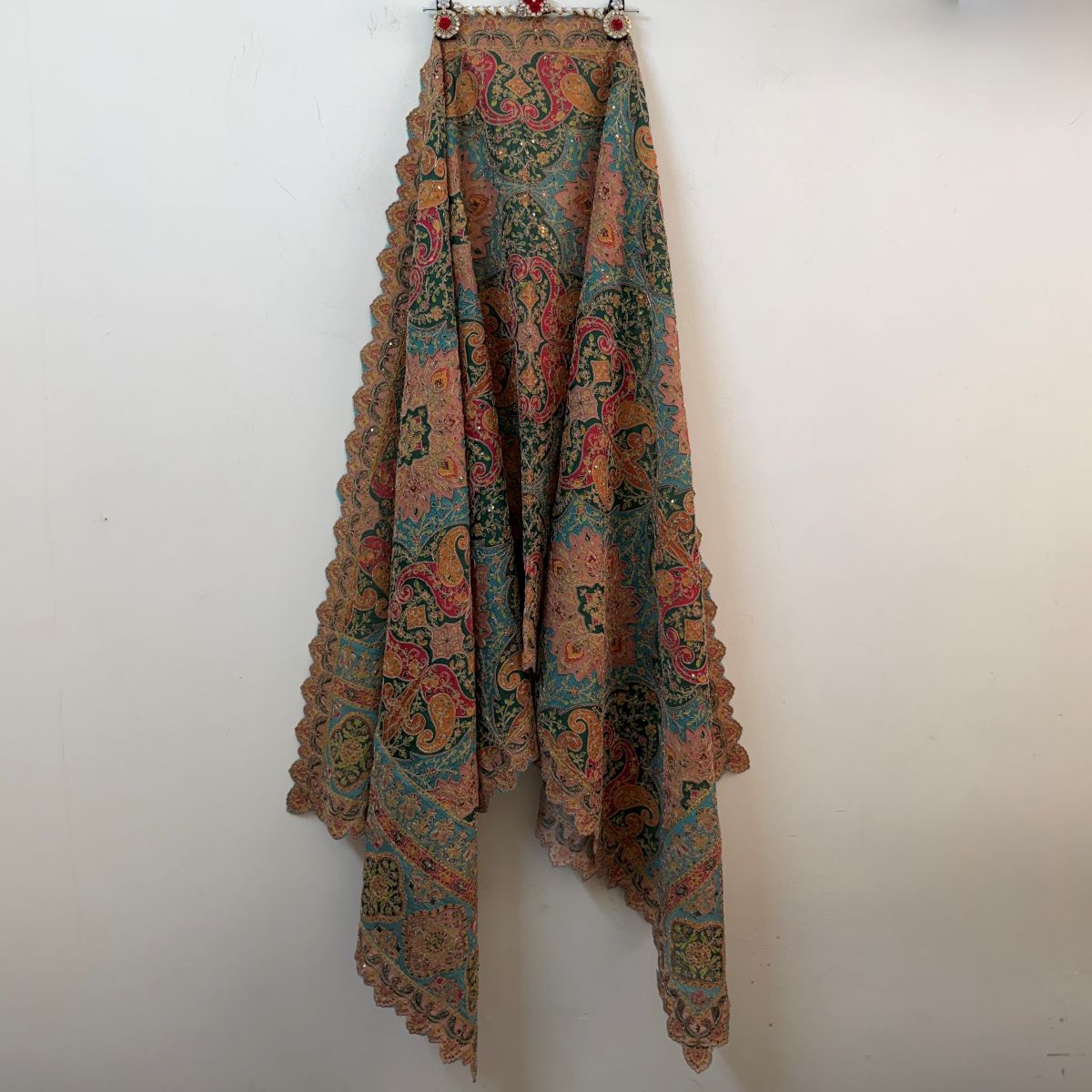 Multicolour Kairi Buta Embroidered Dupatta