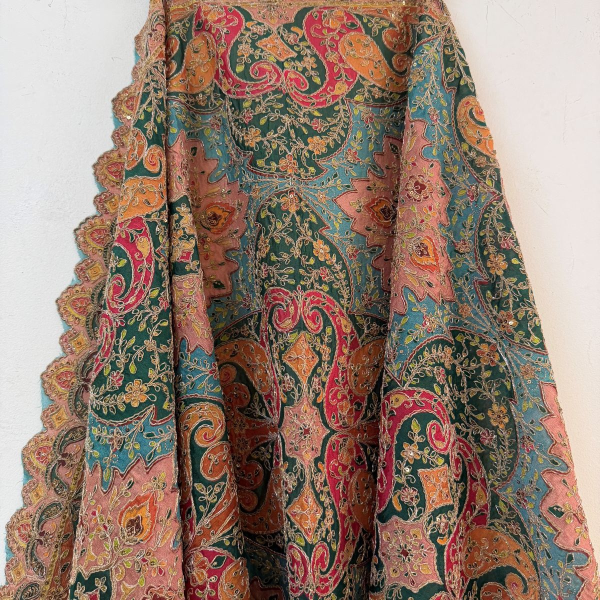 Multicolour Kairi Buta Embroidered Dupatta