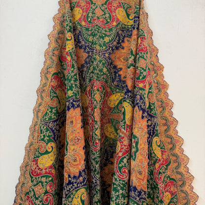 Jewel-Toned Paisley Embroidered Dupatta