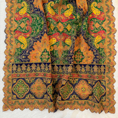 Jewel-Toned Paisley Embroidered Dupatta
