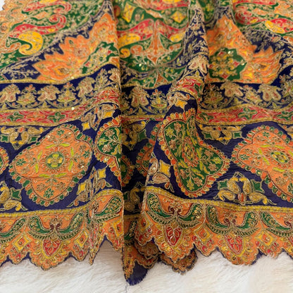 Jewel-Toned Paisley Embroidered Dupatta