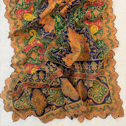 Jewel-Toned Paisley Embroidered Dupatta