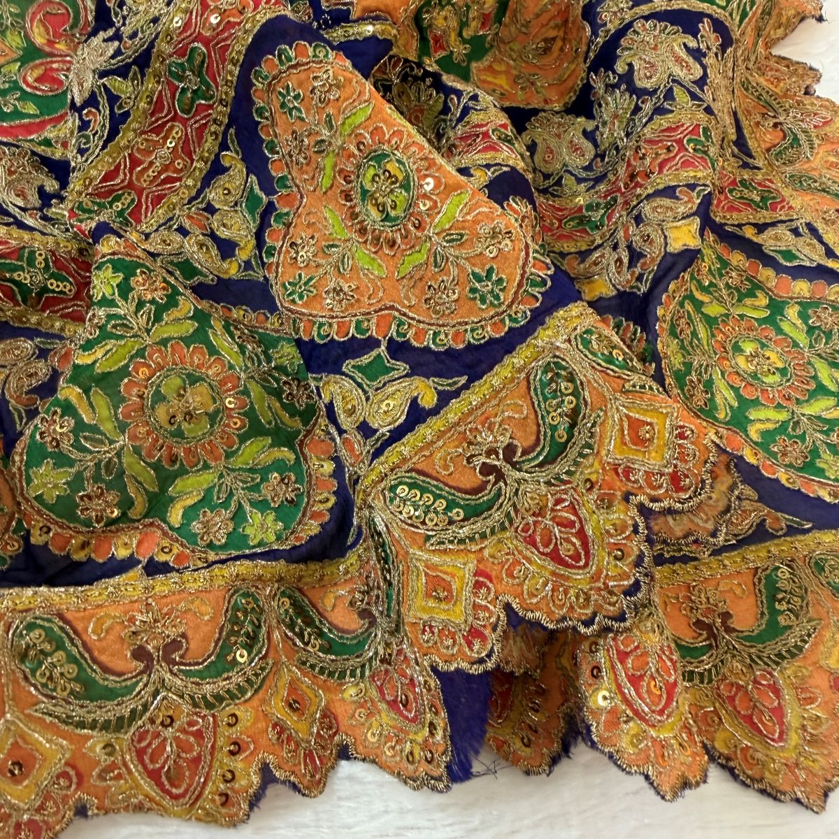 Jewel-Toned Paisley Embroidered Dupatta