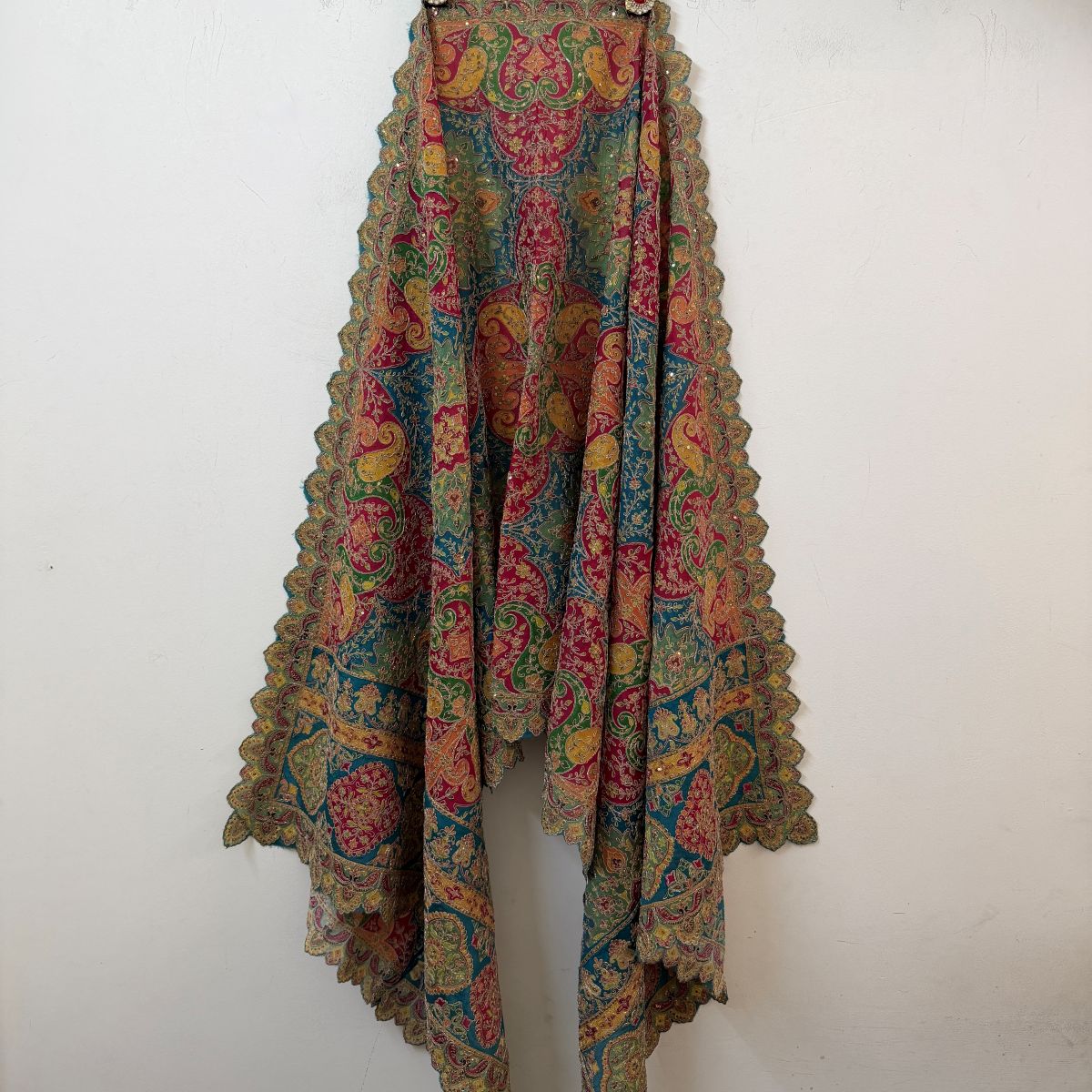 Teal Festive Paisley Sequin Dupatta