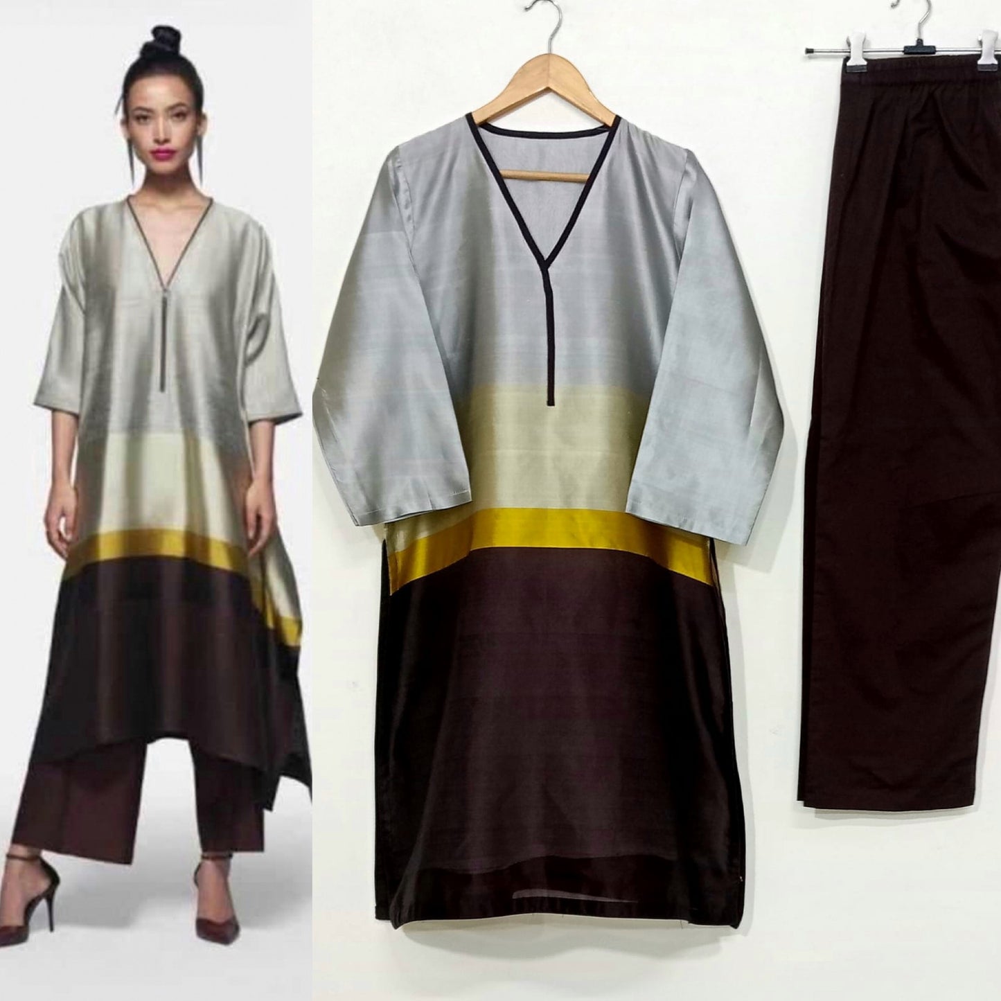 Pure Silk Kurta Pant Co-ord Set for Women