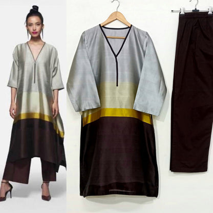 Pure Silk Kurta Pant Co-ord Set for Women