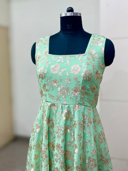 Green Embroidered Designer Anarkali Suit for Women