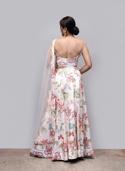 Floral Embroidered Designer Lehenga Set Custom Stitched