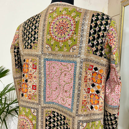 Embroidered Long Cape Jacket For Women